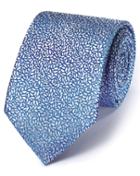 Charles Tyrwhitt Charles Tyrwhitt Light Blue Silk English Luxury Floral Leaf Tie
