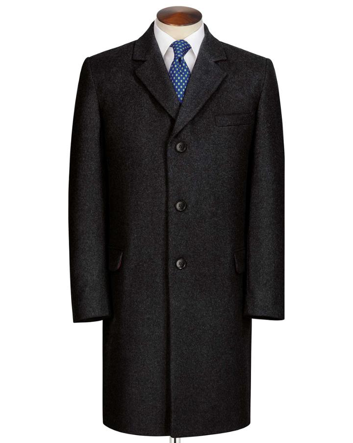 Charles Tyrwhitt Grey Wool And Cashmere Overwool/cashmere Coat Size 40 By Charles Tyrwhitt
