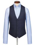  Blue Adjustable Fit Jaspe Business Suit Wool Vest Size W46 By Charles Tyrwhitt