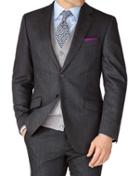 Charles Tyrwhitt Grey Slim Fit Saxony Business Suit Wool Jacket Size 36 By Charles Tyrwhitt
