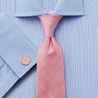 Charles Tyrwhitt Charles Tyrwhitt Classic Fit Semi-spread Collar Egyptian Cotton Bengal Stripe Sky Blue Dress Shirt Size 15/35