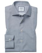  Extra Slim Fit Non-iron Circle Print Navy Cotton Dress Shirt Single Cuff Size 14.5/32 By Charles Tyrwhitt