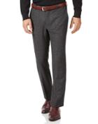  Charcoal Slim Fit Wool Flannel Tailored Pants Size W36 L30 By Charles Tyrwhitt