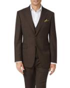 Charles Tyrwhitt Chocolate Slim Fit Sharkskin Travel Suit Wool Jacket Size 38 By Charles Tyrwhitt