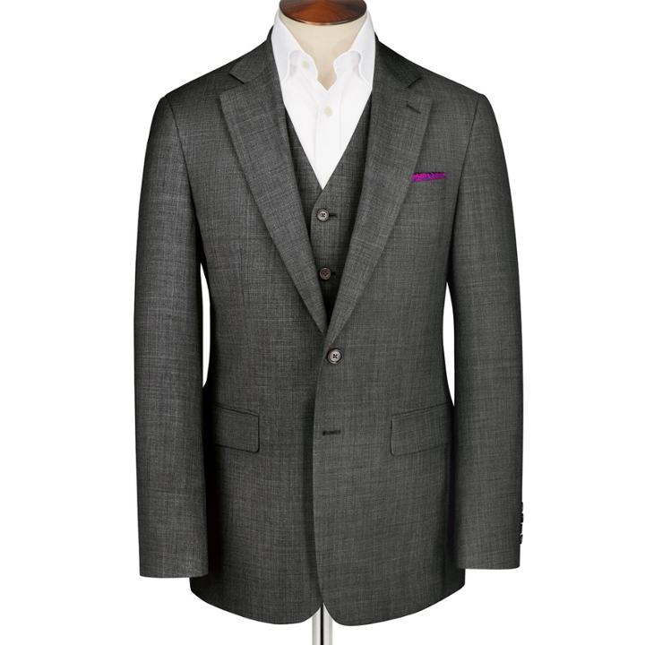 Charles Tyrwhitt Charles Tyrwhitt Grey Apsley Sharkskin Classic Fit Business Suit Jacket (36 Regular)