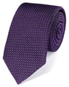 Charles Tyrwhitt Dark Purple Silk Plain Grenadine Luxury Tie By Charles Tyrwhitt