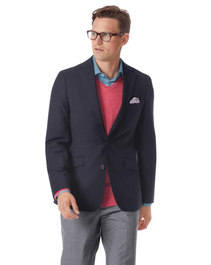  Extra Slim Fit Navy Wool Blazer Size 36 By Charles Tyrwhitt