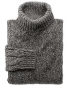 Charles Tyrwhitt Charles Tyrwhitt Grey Mouline Roll Neck Wool Sweater Size Large