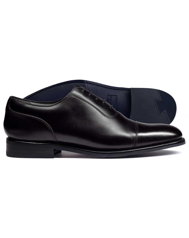  Black Goodyear Welted Oxford Toe Cap Performance Shoe Size 11 By Charles Tyrwhitt