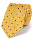  Gold And Blue Silk Spot Classic Tie By Charles Tyrwhitt
