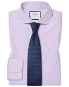  Extra Slim Fit Non-iron Cutaway Collar Poplin Lilac Cotton Dress Shirt French Cuff Size 14.5/32 By Charles Tyrwhitt