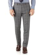 Charles Tyrwhitt Silver Prince Of Wales Slim Fit Flannel Business Suit Wool Pants Size W34 L32 By Charles Tyrwhitt