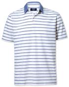 Navy And White Stripe Cotton Linen Polo Size Medium By Charles Tyrwhitt