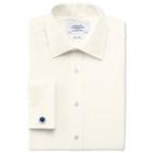 Charles Tyrwhitt Charles Tyrwhitt Cream Silk Road End-on-end Slim Fit Shirt (14.5 - 32)
