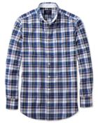 Charles Tyrwhitt Charles Tyrwhitt Extra Slim Fit Blue Multi Check Washed Oxford Cotton Dress Shirt Size Large