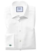 Charles Tyrwhitt Slim Fit Non-iron Royal Panama White Cotton Dress Shirt Single Cuff Size 15.5/32 By Charles Tyrwhitt