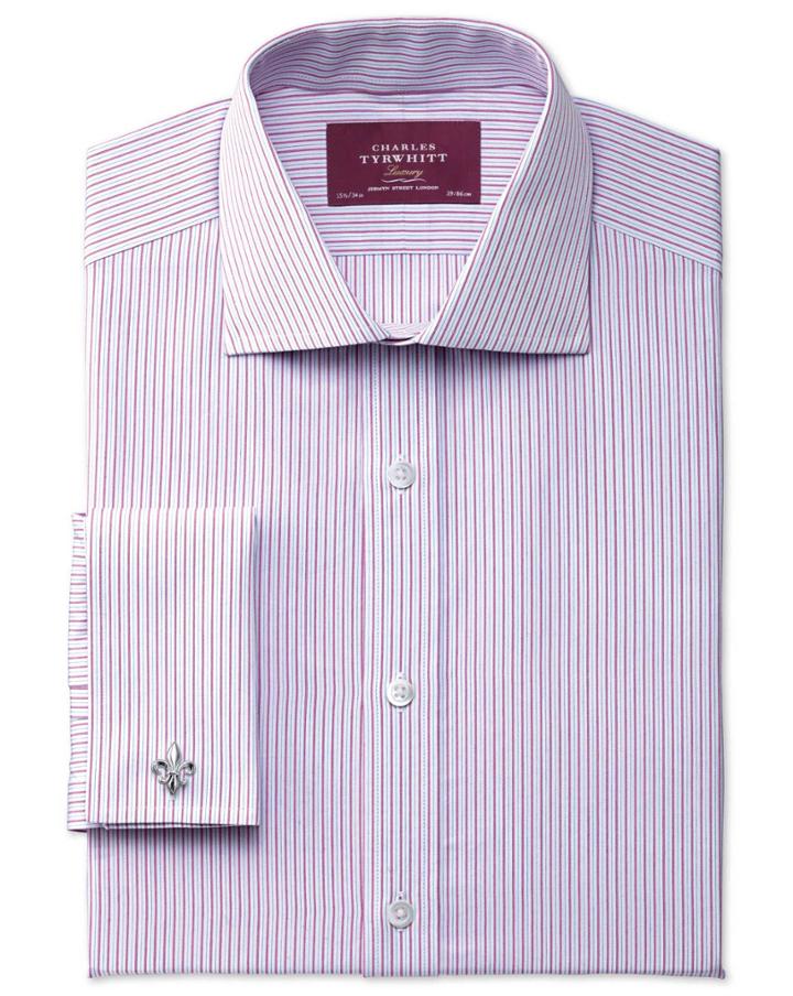 Charles Tyrwhitt Charles Tyrwhitt Extra Slim Fit Semi-cutaway Collar Luxury Poplin Pink Shirt