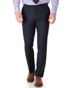 Charles Tyrwhitt Navy Check Slim Fit Saxony Business Suit Wool Pants Size W42 L38 By Charles Tyrwhitt