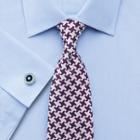 Charles Tyrwhitt Charles Tyrwhitt Purple Silk Luxury Oversized End-on-end Puppytooth Tie