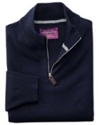 Charles Tyrwhitt Navy Cashmere Zip Neck Sweater Size Medium By Charles Tyrwhitt