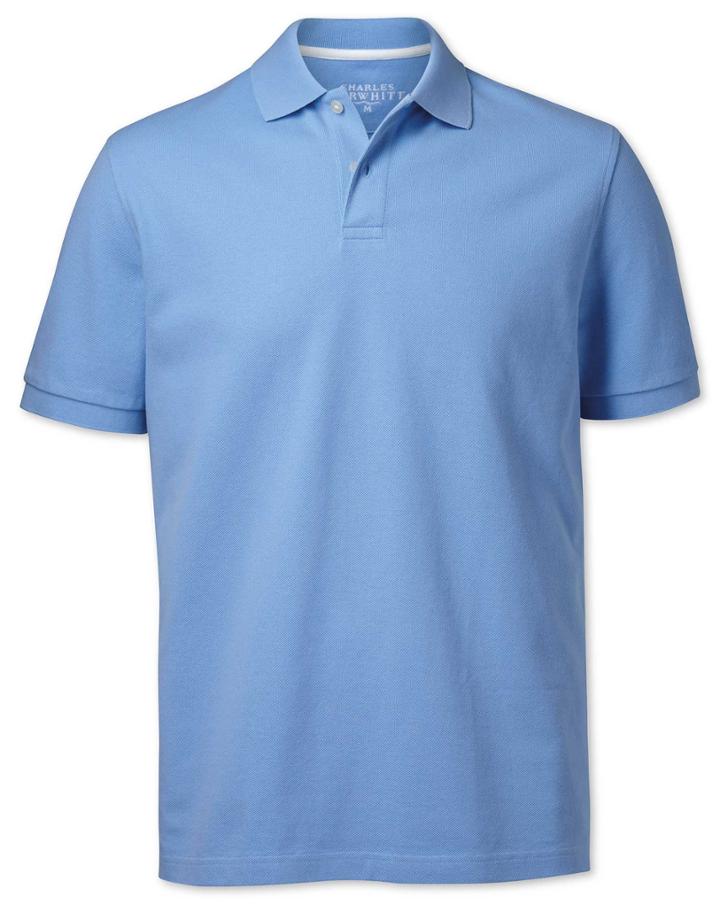 Sky Blue Cotton Pique Polo Size Xxxl By Charles Tyrwhitt