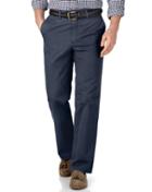 Charles Tyrwhitt Airforce Blue Classic Fit Flat Front Cotton Chino Pants Size W32 L30 By Charles Tyrwhitt