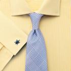 Charles Tyrwhitt Charles Tyrwhitt Classic Fit Semi-spread Collar Egyptian Cotton Bengal Stripe Yellow Dress Shirt Size 15/35
