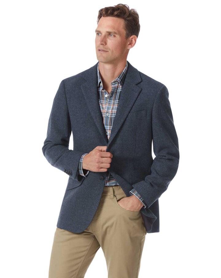  Classic Fit Indigo Blue Wool Wool Jacket Size 38 By Charles Tyrwhitt