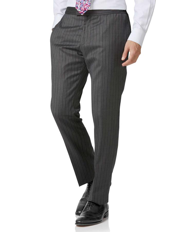  Charcoal Stripe Slim Fit Morning Suit Pants Size 34/32 By Charles Tyrwhitt