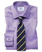  Classic Fit Egyptian Cotton Royal Oxford Lilac Dress Shirt French Cuff Size 16.5/34 By Charles Tyrwhitt