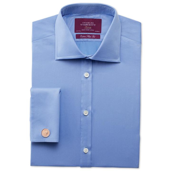 Charles Tyrwhitt Charles Tyrwhitt Sky Twill Luxury Semi-spread Extra Slim Fit Shirt (14.5 - 33)