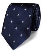 Charles Tyrwhitt Charles Tyrwhitt Navy And White Silk Classic Fleur-de-lys Tie