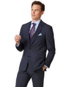  Blue Stripe Slim Fit Twist Business Suit Wool Jacket Size 40 By Charles Tyrwhitt