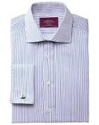 Charles Tyrwhitt Charles Tyrwhitt Slim Fit Semi-cutaway Collar Luxury Poplin Blue Shirt