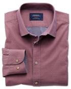 Charles Tyrwhitt Charles Tyrwhitt Slim Fit Red And Blue Geometric Print Cotton Dress Shirt Size Large