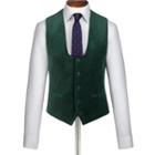 Charles Tyrwhitt Charles Tyrwhitt Green Velvet Cotton Vest Size 46