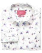 Charles Tyrwhitt Charles Tyrwhitt Women's Semi-fitted Non-iron Cotton Iris Printed Multicolor Shirt Size 12