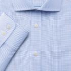 Charles Tyrwhitt Slim Fit Star Weave Spread Sky Blue Cotton Dress Casual Shirt Single Cuff Size 17/34 By Charles Tyrwhitt