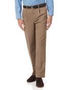  Tan Classic Fit Single Pleat Non-iron Cotton Chino Pants Size W32 L30 By Charles Tyrwhitt