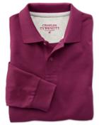 Charles Tyrwhitt Charles Tyrwhitt Wine Long Sleeve Pique Cotton Polo Size Large