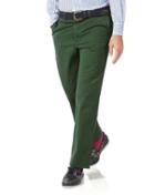 Charles Tyrwhitt Green Classic Fit Flat Front Washed Cotton Chino Pants Size W32 L30 By Charles Tyrwhitt