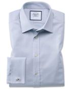 Charles Tyrwhitt Extra Slim Fit Egyptian Cotton Trellis Weave Grey Dress Shirt Single Cuff Size 14.5/32 By Charles Tyrwhitt