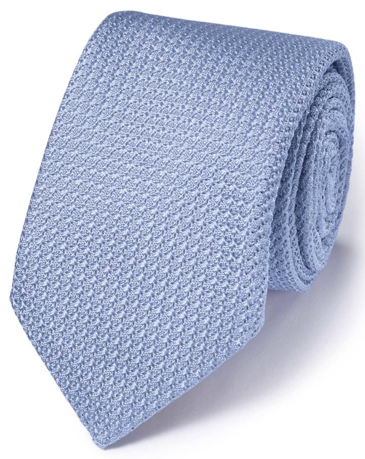 Charles Tyrwhitt Charles Tyrwhitt Sky Silk Italian Luxury Plain Grenadine Tie
