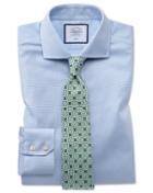  Slim Fit Non-iron Cotton Stretch Oxford Sky Blue Dress Shirt Single Cuff Size 14.5/33 By Charles Tyrwhitt