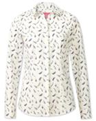 Charles Tyrwhitt Charles Tyrwhitt Women's Semi-fitted Non-iron Feather Print Cotton Shirt Size 6