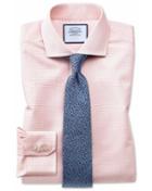  Extra Slim Fit Spread Collar Non-iron Natural Cool Micro Check Orange Cotton Dress Shirt Single Cuff Size 15.5/34 By Charles Tyrwhitt