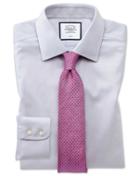  Extra Slim Fit Non-iron Grey Triangle Weave Cotton Dress Shirt French Cuff Size 14.5/33 By Charles Tyrwhitt