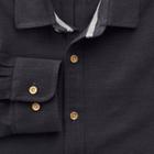 Charles Tyrwhitt Charles Tyrwhitt Classic Fit Navy Textured Piqu Cotton Dress Shirt Size Small