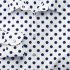Charles Tyrwhitt Charles Tyrwhitt Women's Semi-fitted Spot Print White And Navy Cotton Shirt Size 12