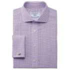 Charles Tyrwhitt Charles Tyrwhitt Purple Basket Weave Check Non-iron Spread Classic Fit Shirt (15 - 33)